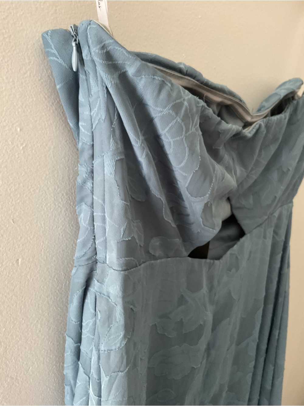 Lulus Garden Romance Dusty Blue Floral Burnout Strapless Maxi Dress NWT Large - Picture 8 of 13